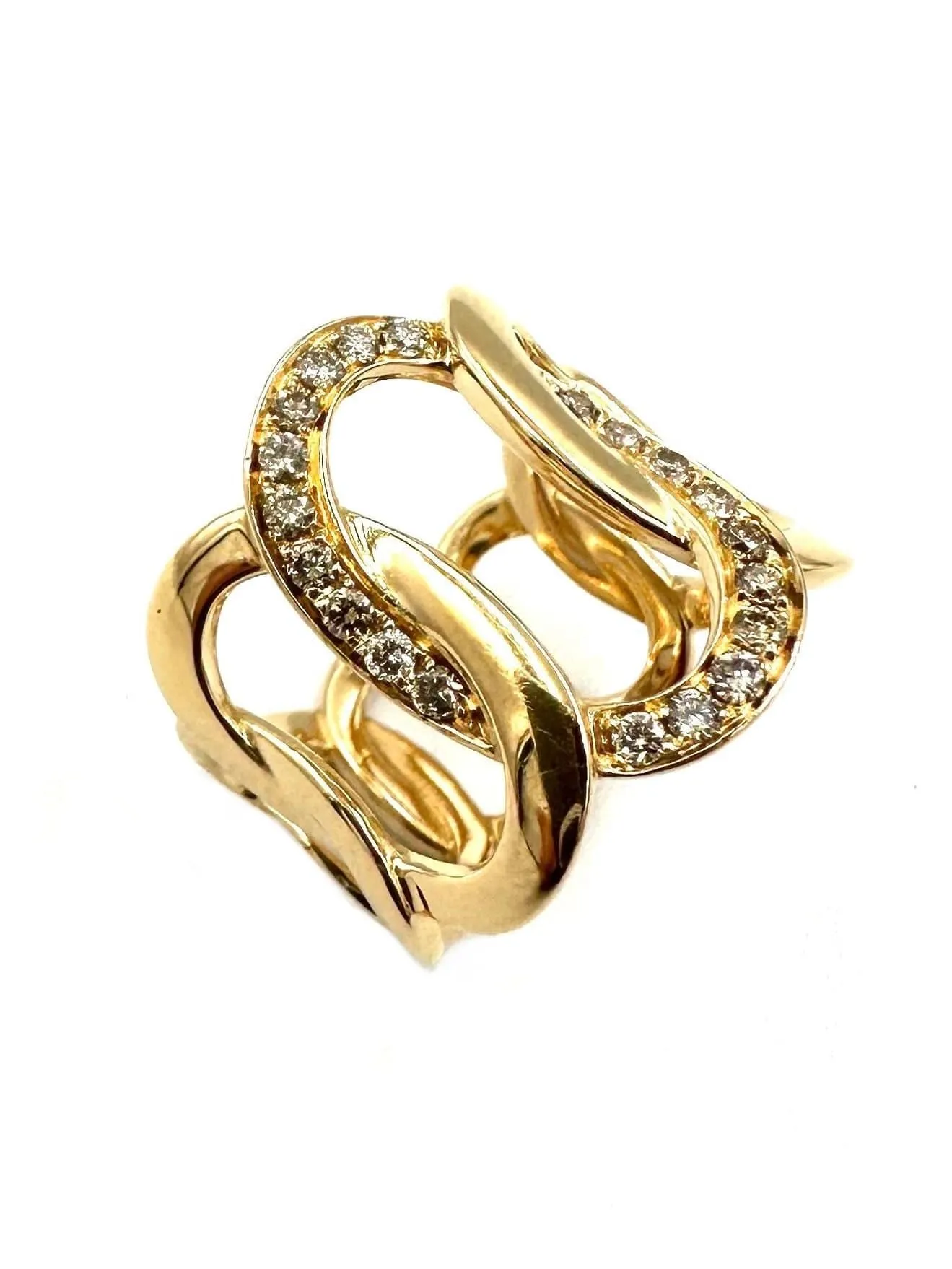 POMELLATO. Collection Brera, bague or rose 18K et diamants cognac sold by 58 Facettes