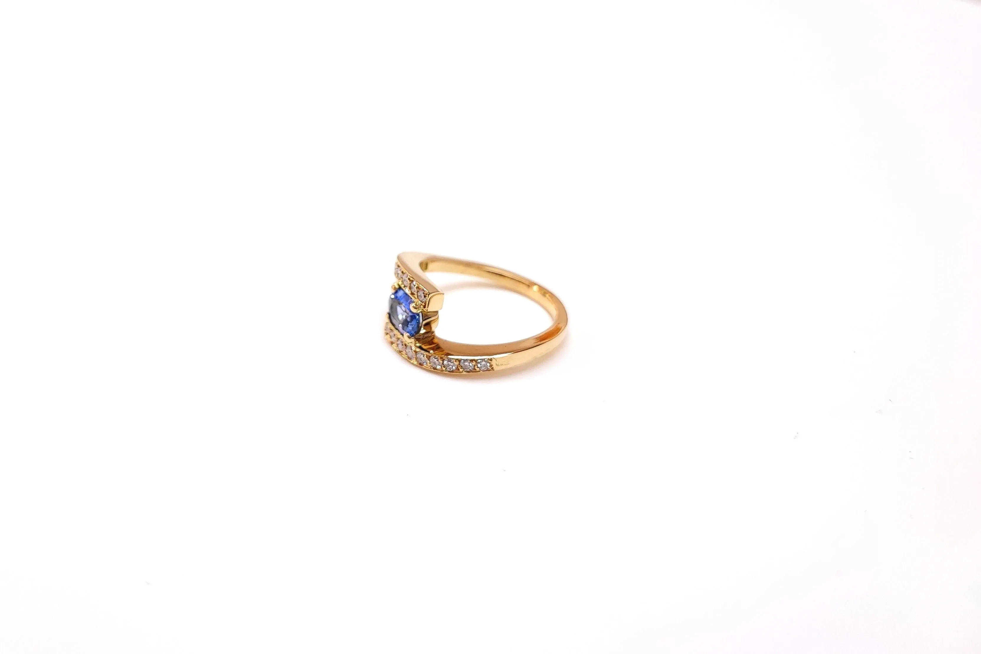 Bague saphir et diamants sold by 58 Facettes product image thumbnail 5