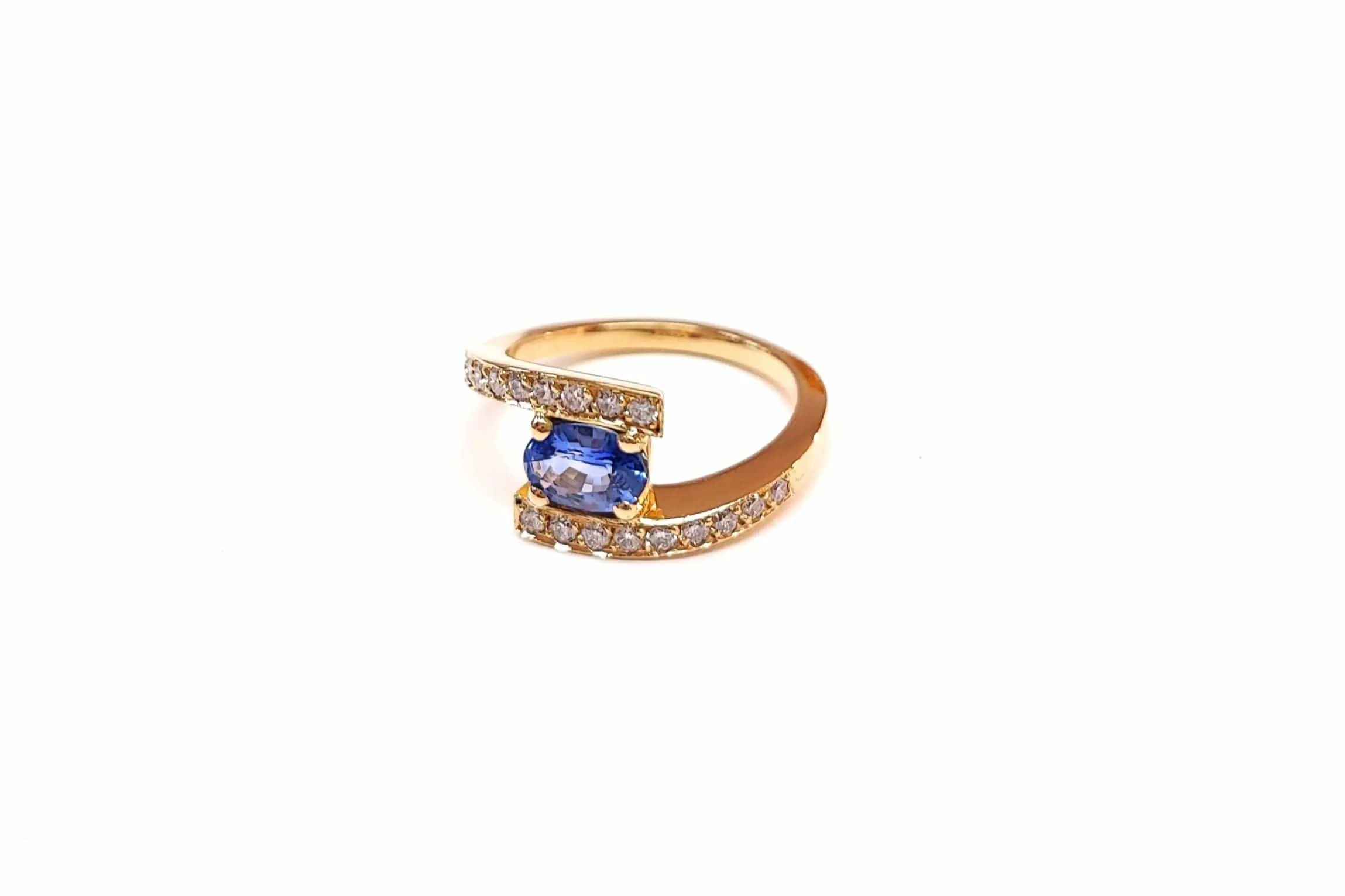 Bague saphir et diamants sold by 58 Facettes product image thumbnail 3