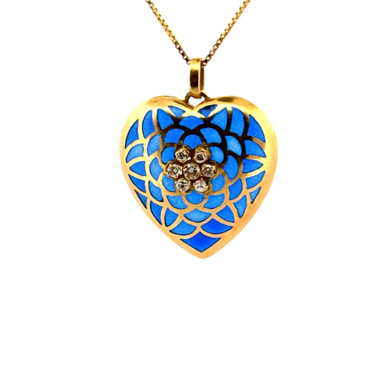 Pendentif Coeur Or Jaune 18k & Diamants sold by 58 Facettes