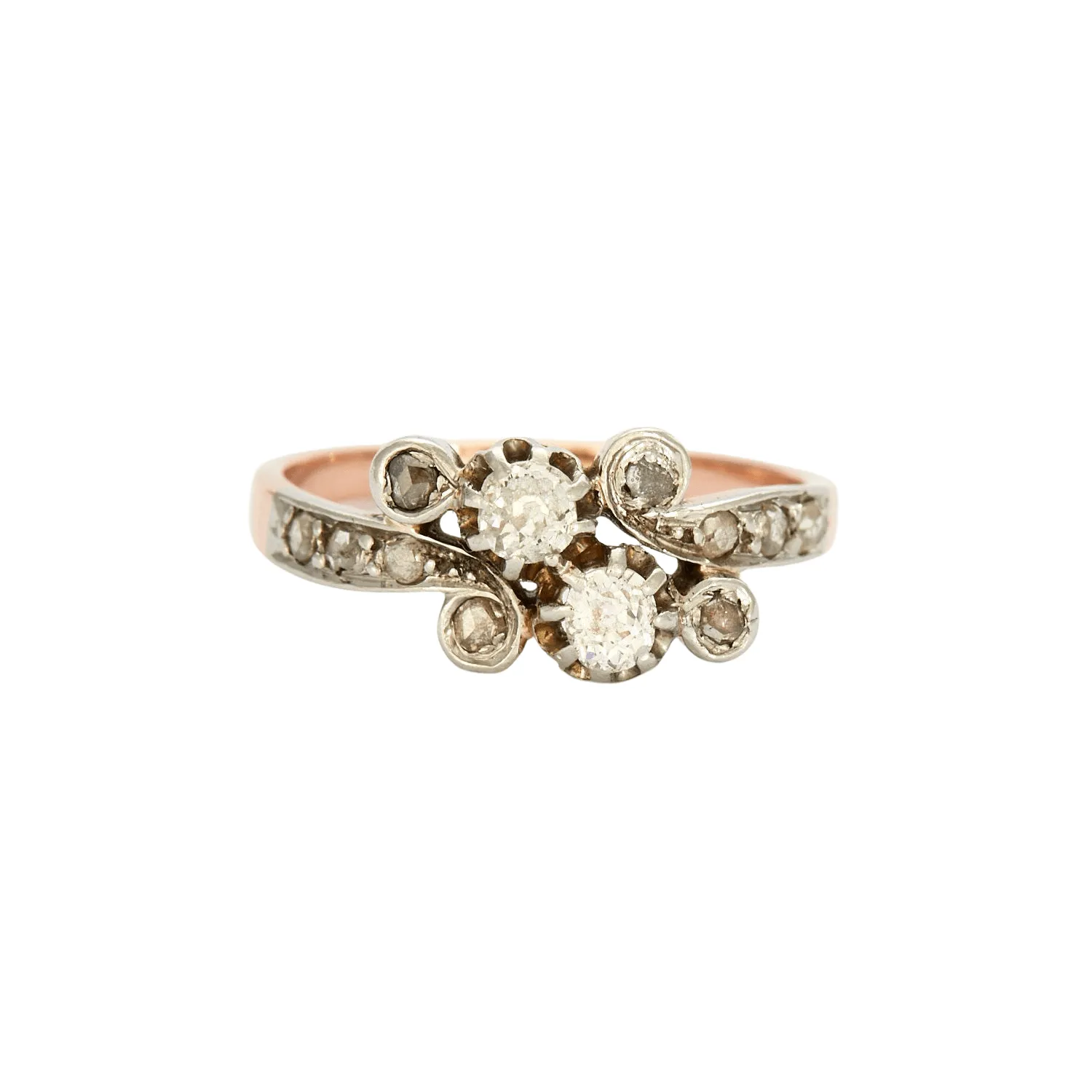 Bague Vous et Moi Ancienne 2 Ors Diamants sold by 58 Facettes