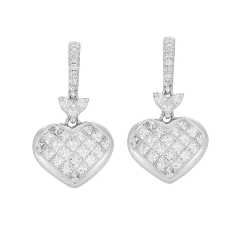 Paire de boucles d’oreilles en or gris et diamants sold by 58 Facettes