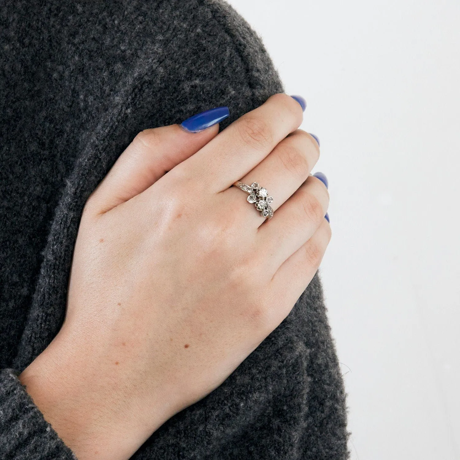 Bague Vous et Moi Ancienne 2 Ors Diamants sold by 58 Facettes product image thumbnail 2