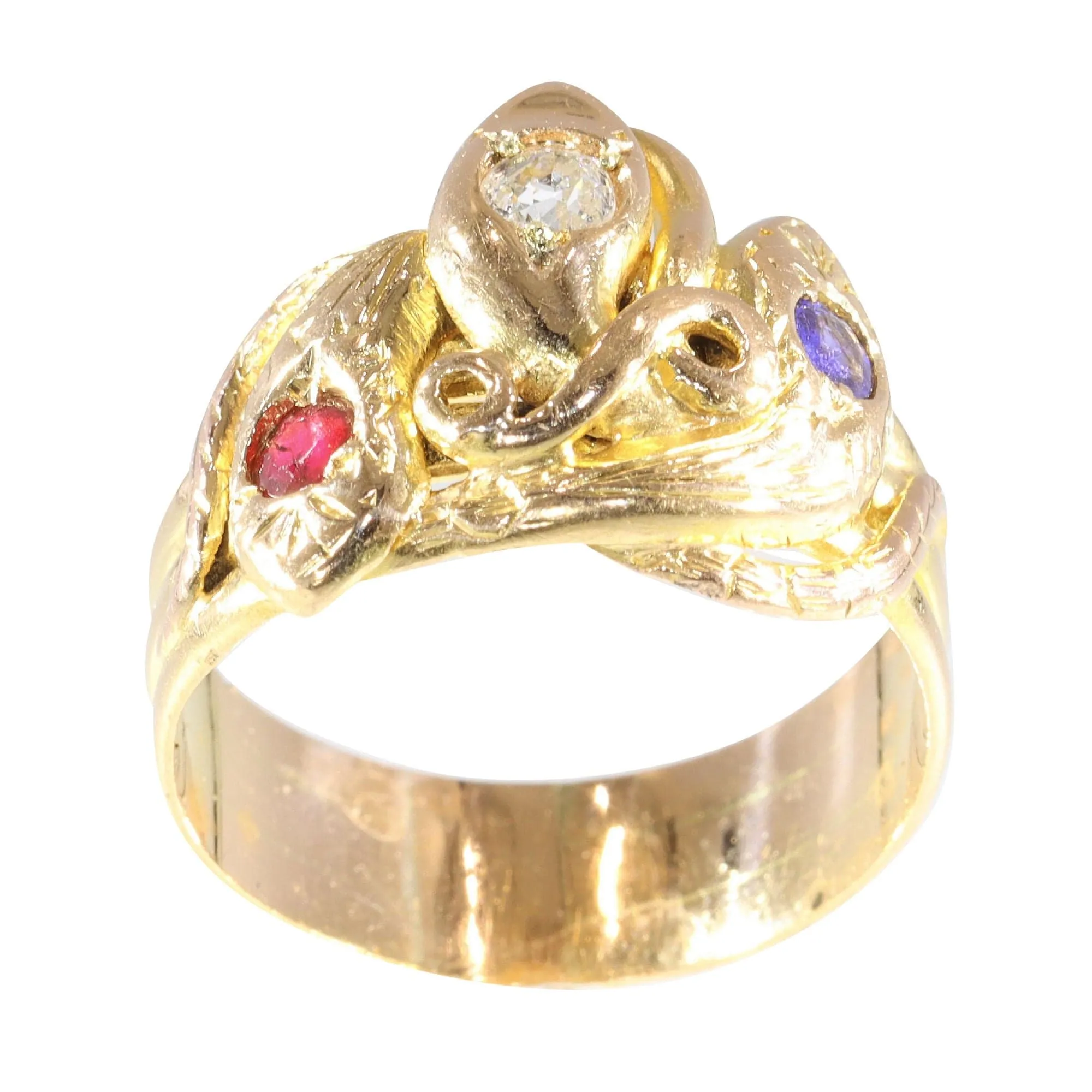 Bague Serpent Victorienne : Un Trio Symbolique en Or sold by 58 Facettes product image thumbnail 5
