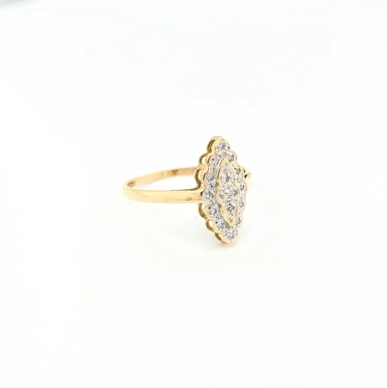 Bague marquise en or jaune et diamants sold by 58 Facettes