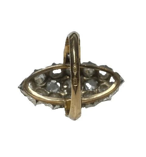 Bague marquise en or 18K et platine avec diamants sold by 58 Facettes product image thumbnail 3