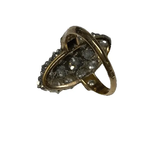 Bague marquise en or 18K et platine avec diamants sold by 58 Facettes product image thumbnail 4