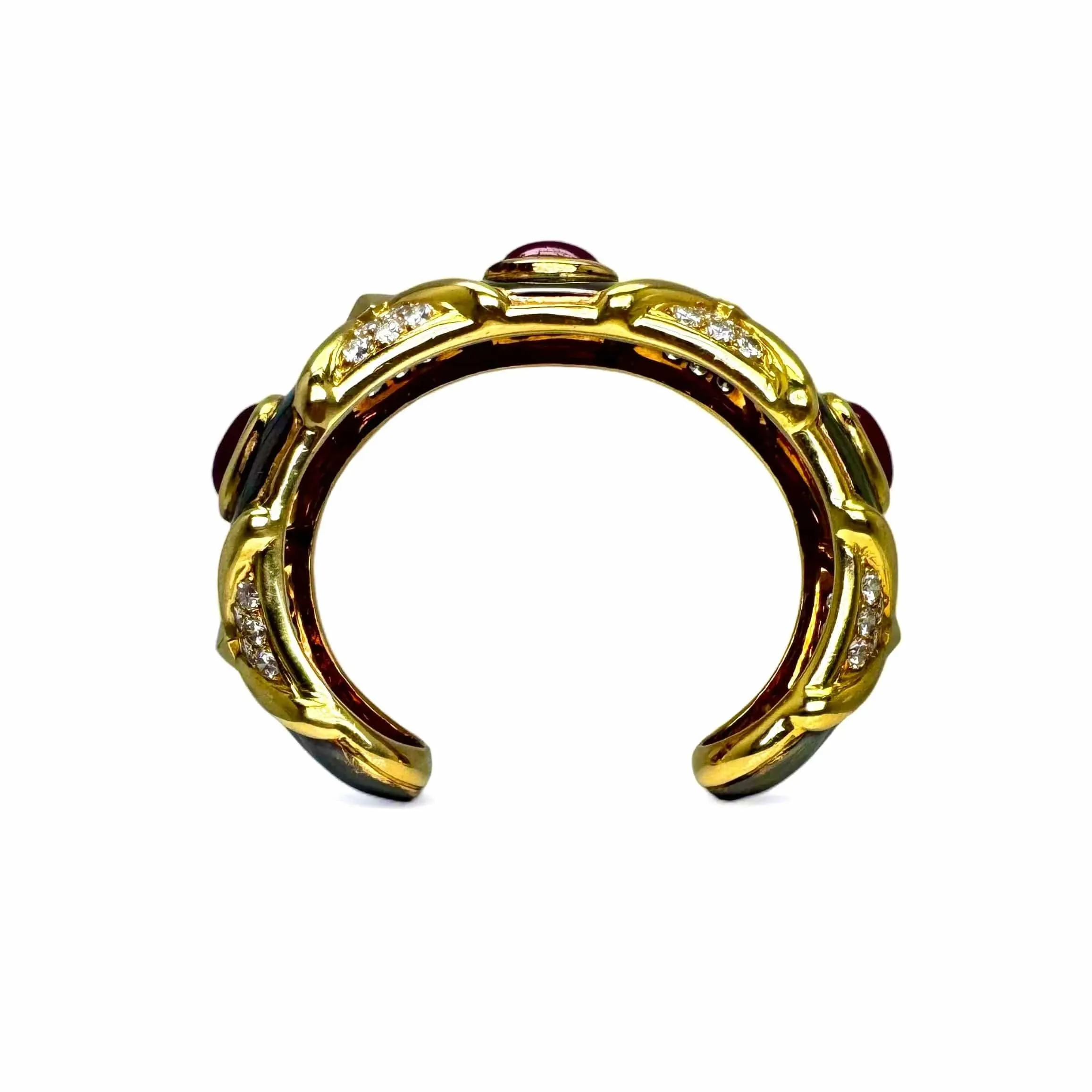 Bracelet vintage or noirci et jaune rubis diamants sold by 58 Facettes product image thumbnail 5