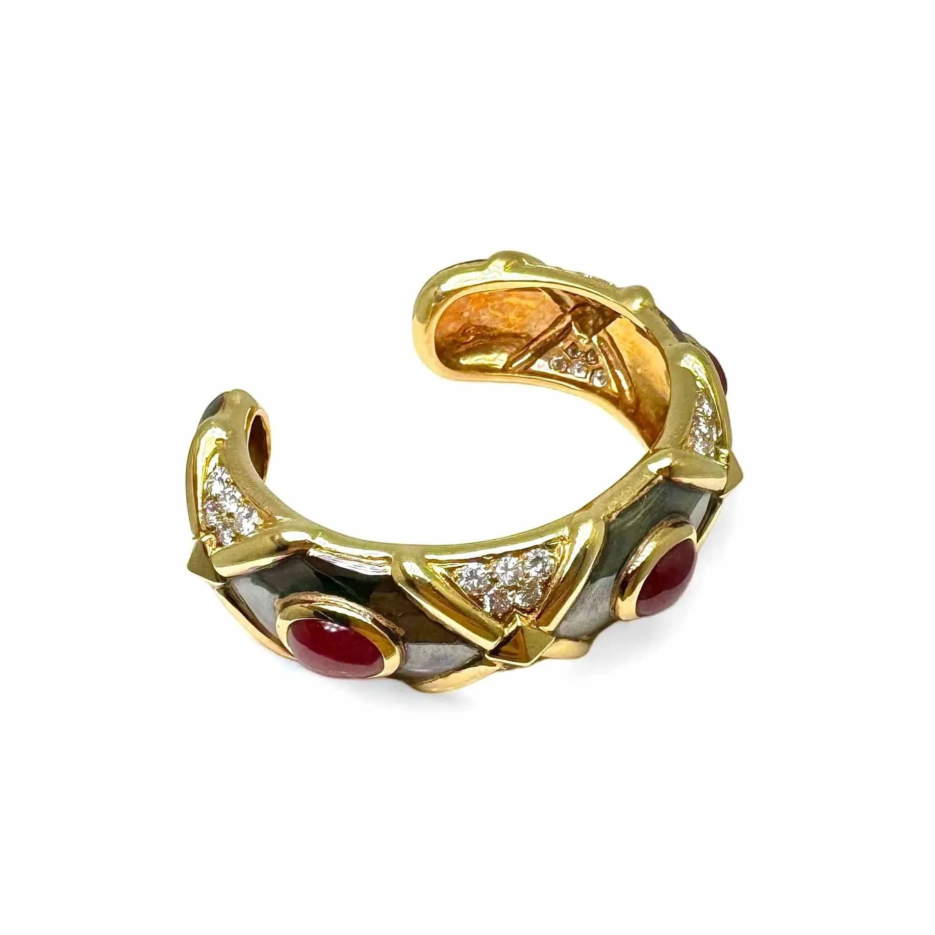 Bracelet vintage or noirci et jaune rubis diamants sold by 58 Facettes product image thumbnail 3