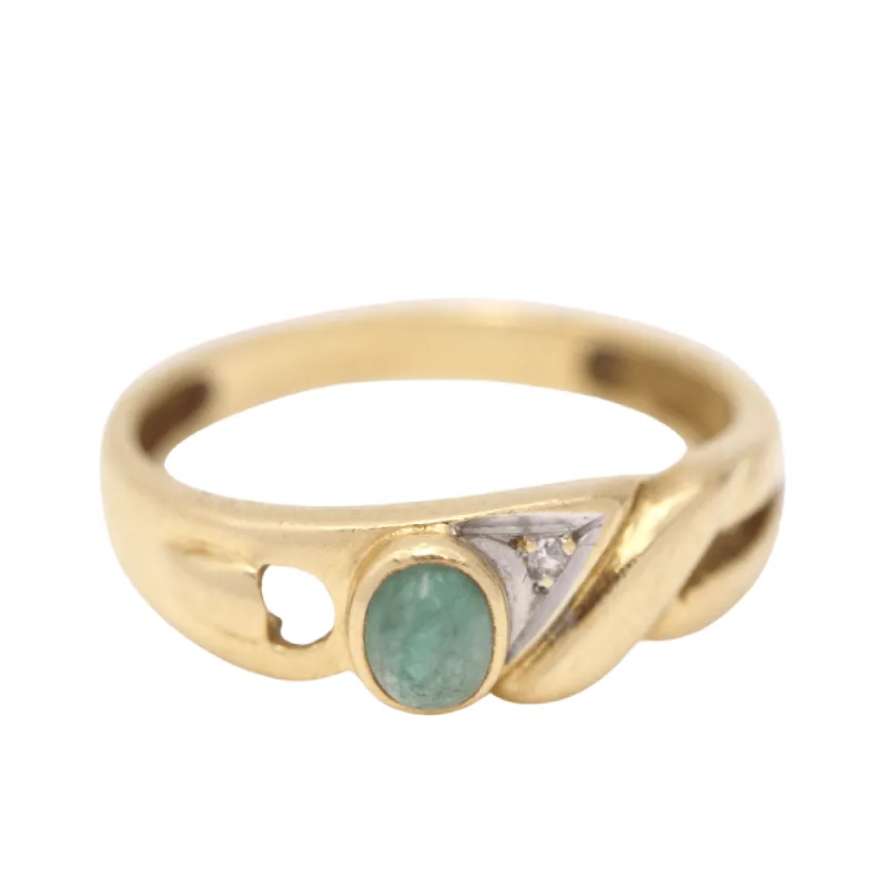 Bague 2 Ors Emeraude Diamant sold by 58 Facettes