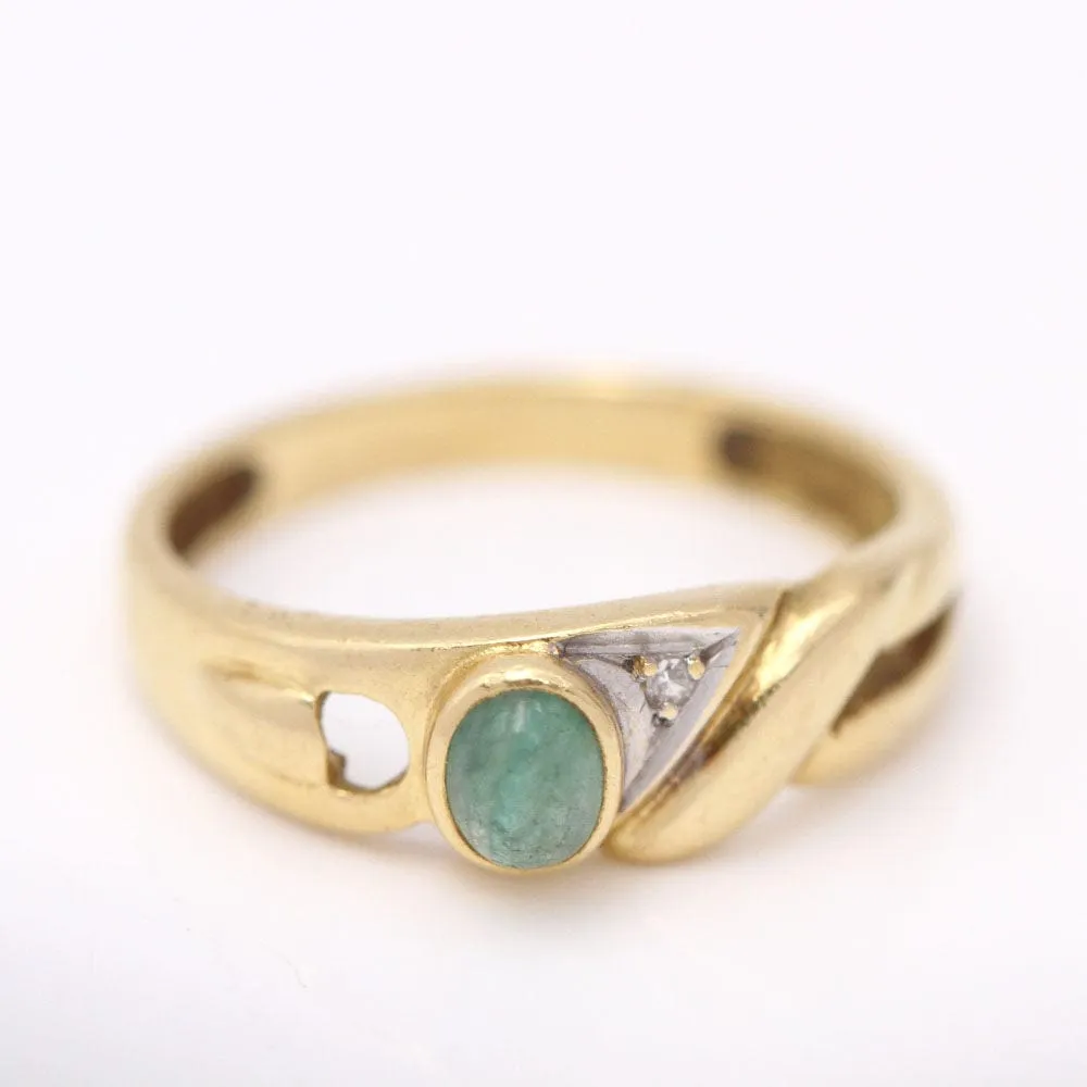 Bague 2 Ors Emeraude Diamant sold by 58 Facettes product image thumbnail 2