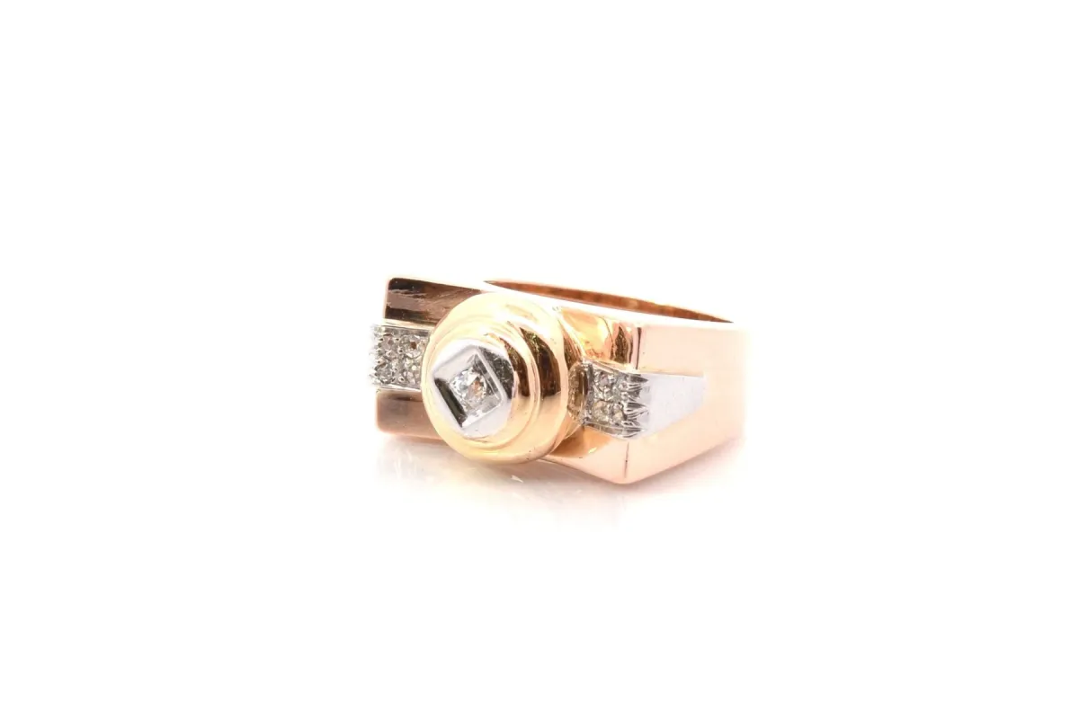 Bague vintage 1940 diamants en or sold by 58 Facettes