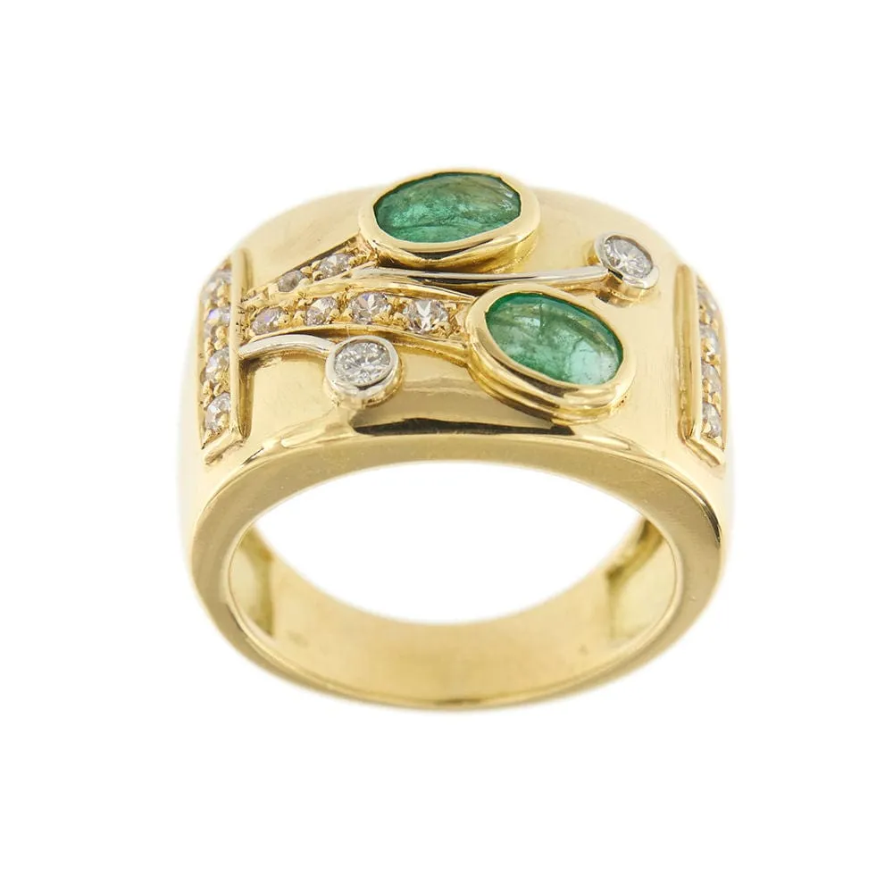 Bague bandeau émeraudes et diamants sold by 58 Facettes product image thumbnail 4