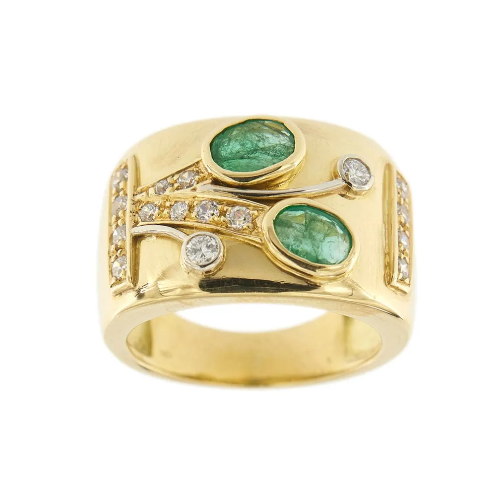 Bague bandeau émeraudes et diamants sold by 58 Facettes product image thumbnail 5