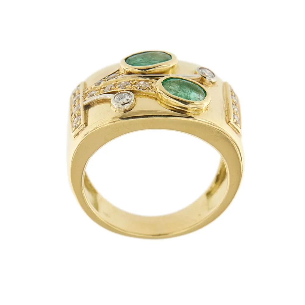 Bague bandeau émeraudes et diamants sold by 58 Facettes product image thumbnail 3