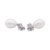 Boucles d'oreilles or blanc, diamants, perles. sold by 58 Facettes