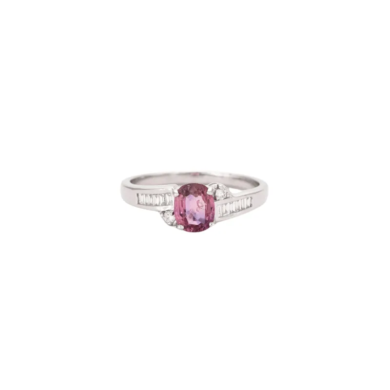 Bague Saphir rose Diamants sold by 58 Facettes