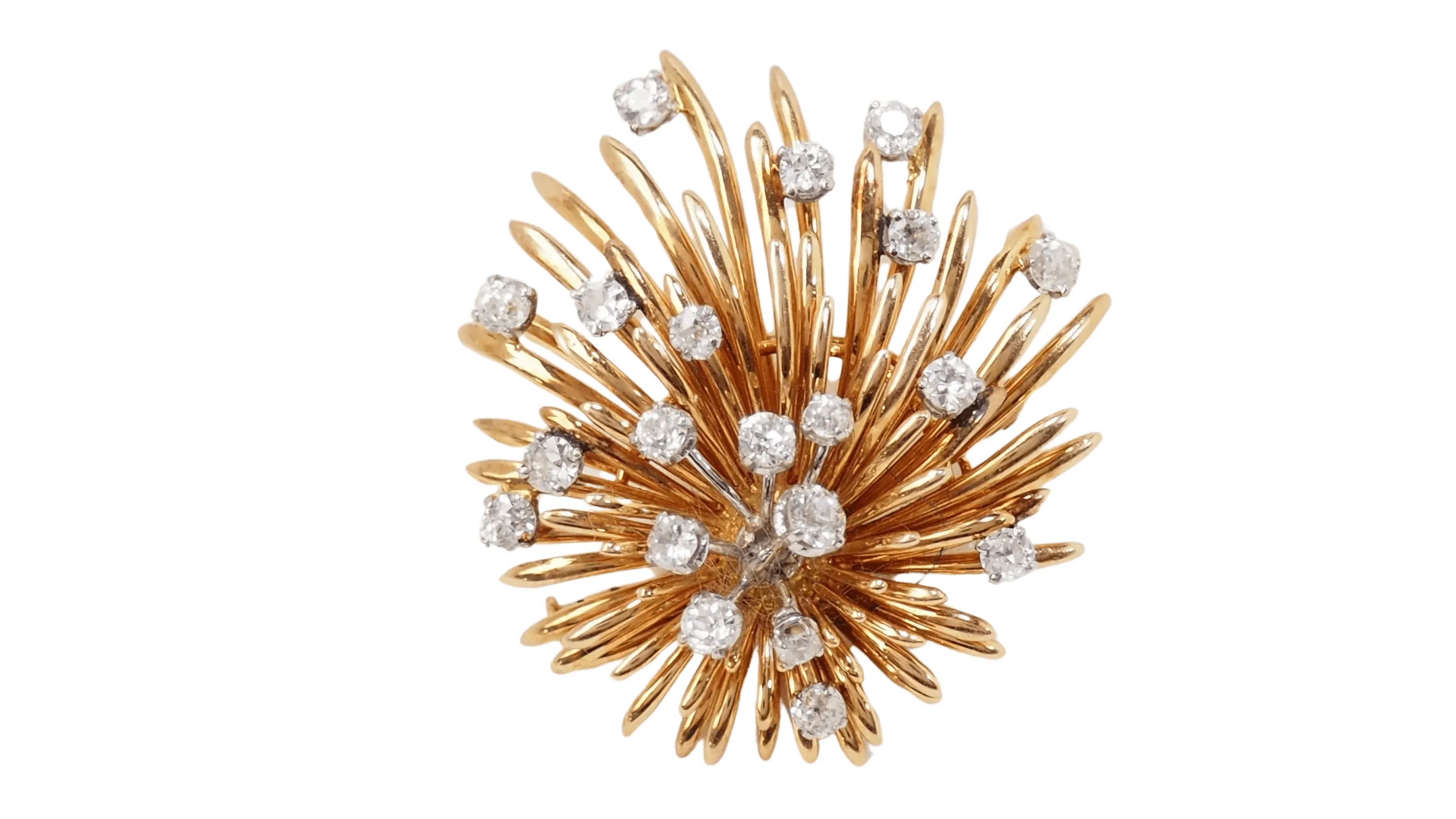 Broche Bouquet ancienne en or jaune et diamants sold by 58 Facettes