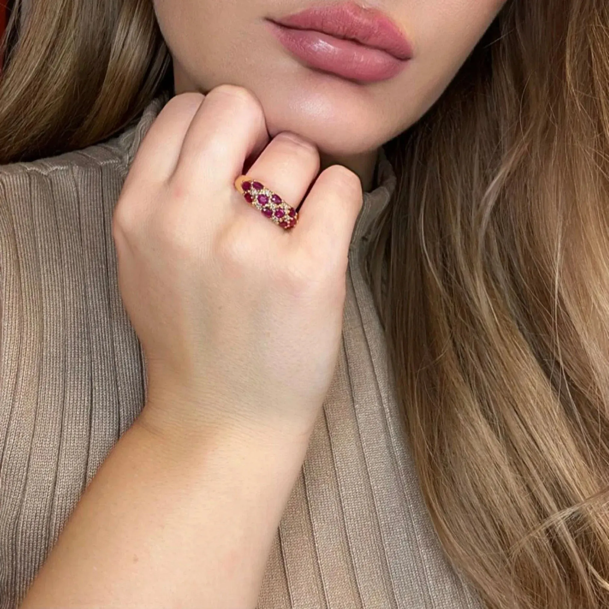 Bague Or Jaune Rubis Diamants sold by 58 Facettes product image thumbnail 2