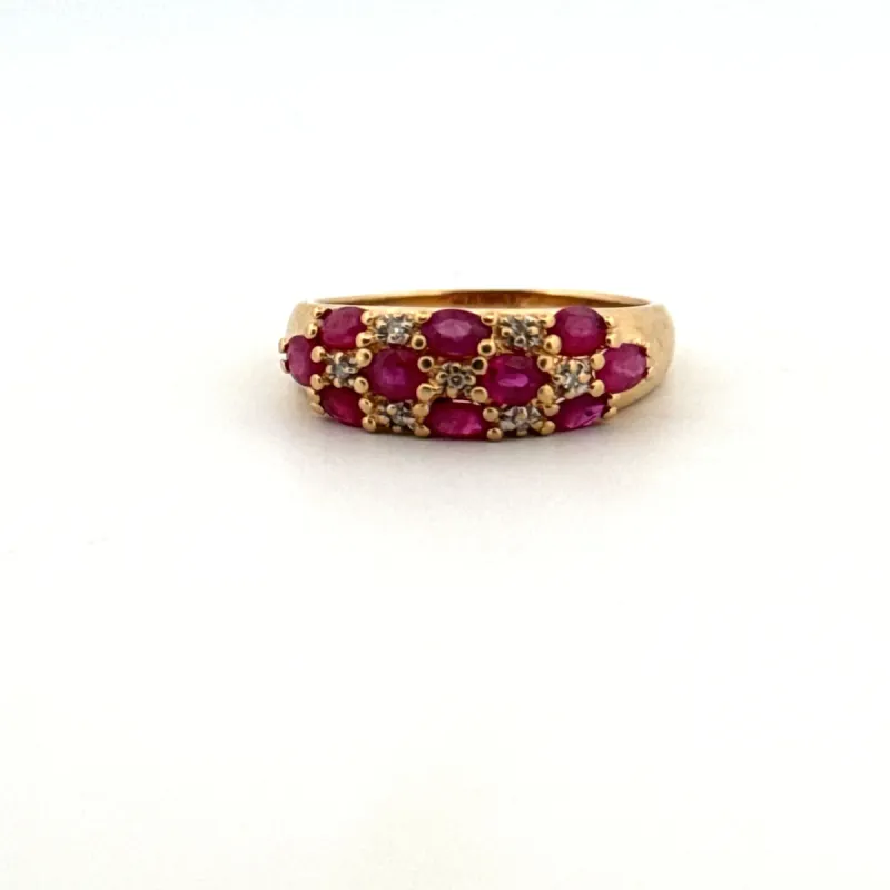 Bague Or Jaune Rubis Diamants sold by 58 Facettes