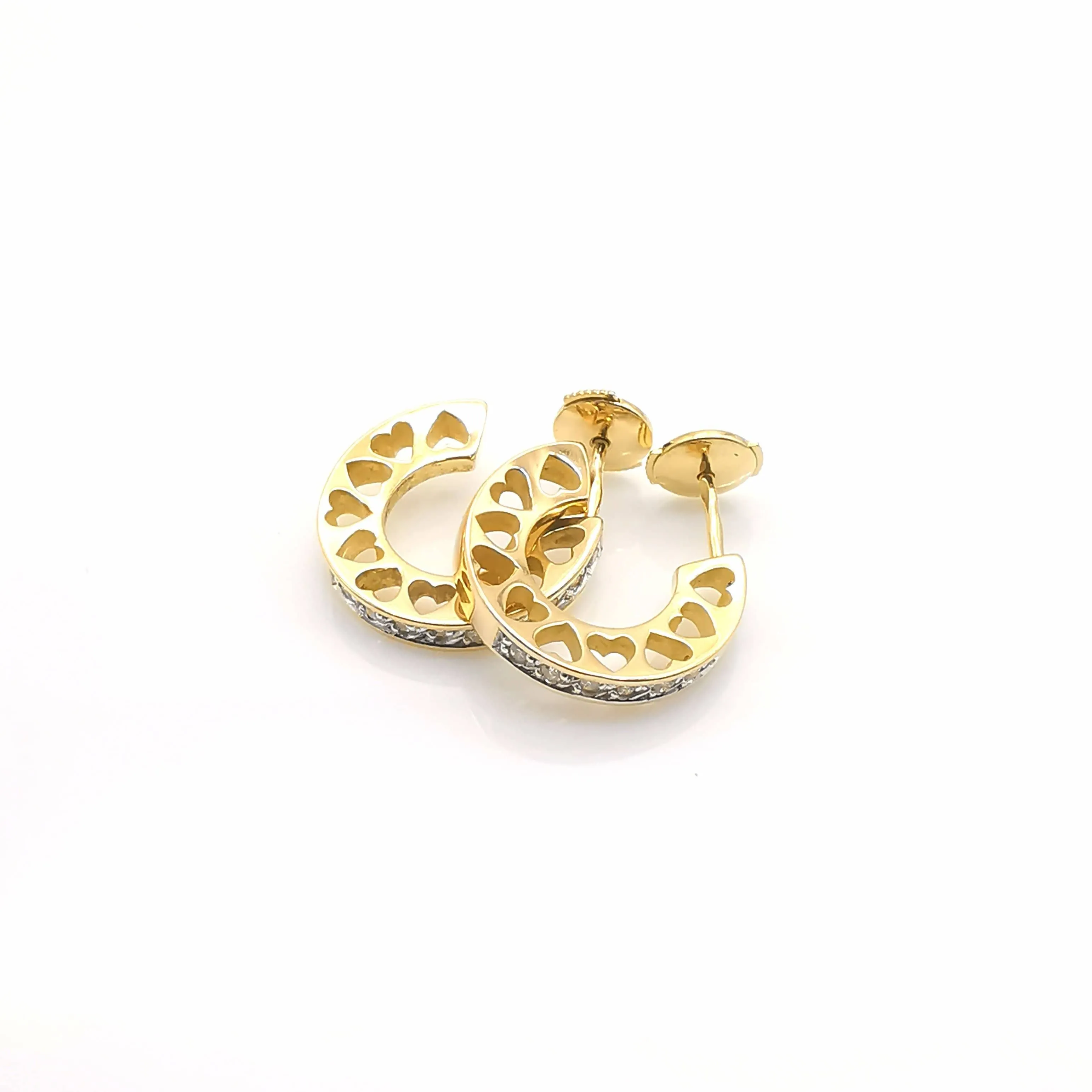 Boucles d'oreilles or jaune 18 diamants sold by 58 Facettes product image thumbnail 3