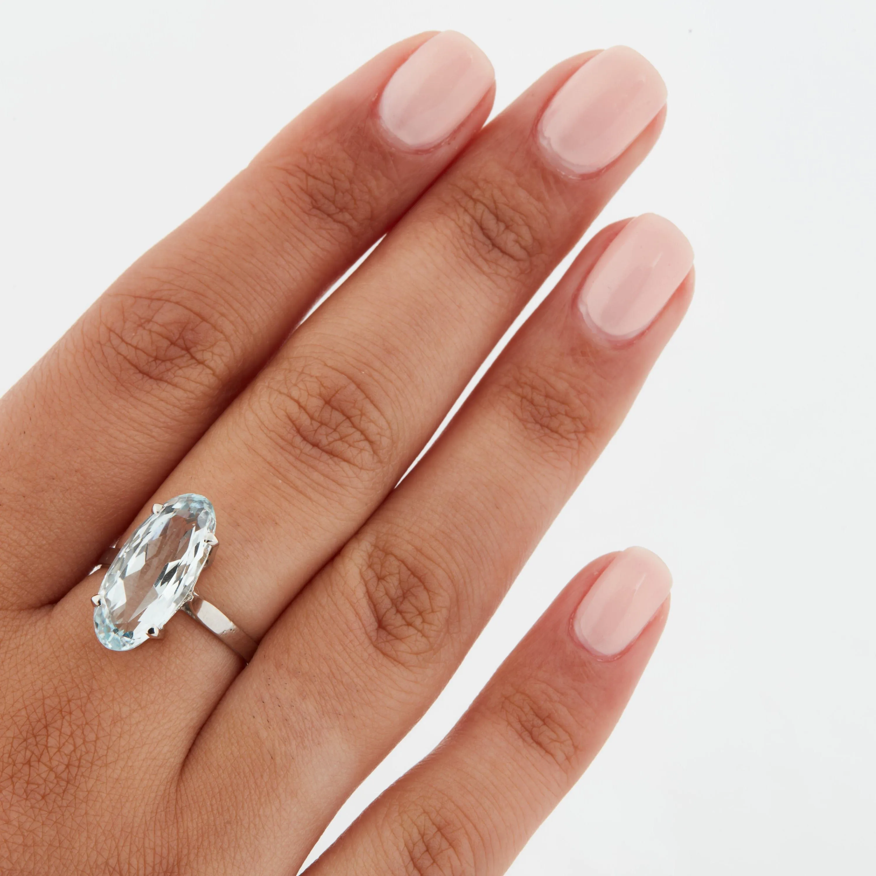 Bague Or Blanc - Aigue Marine sold by 58 Facettes product image thumbnail 2