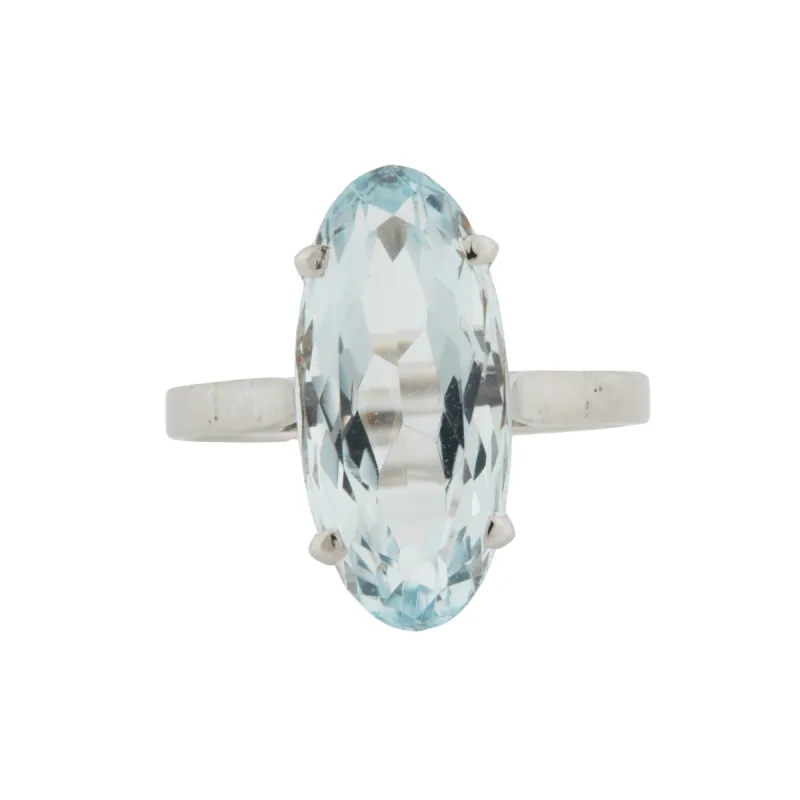 Bague Or Blanc - Aigue Marine sold by 58 Facettes