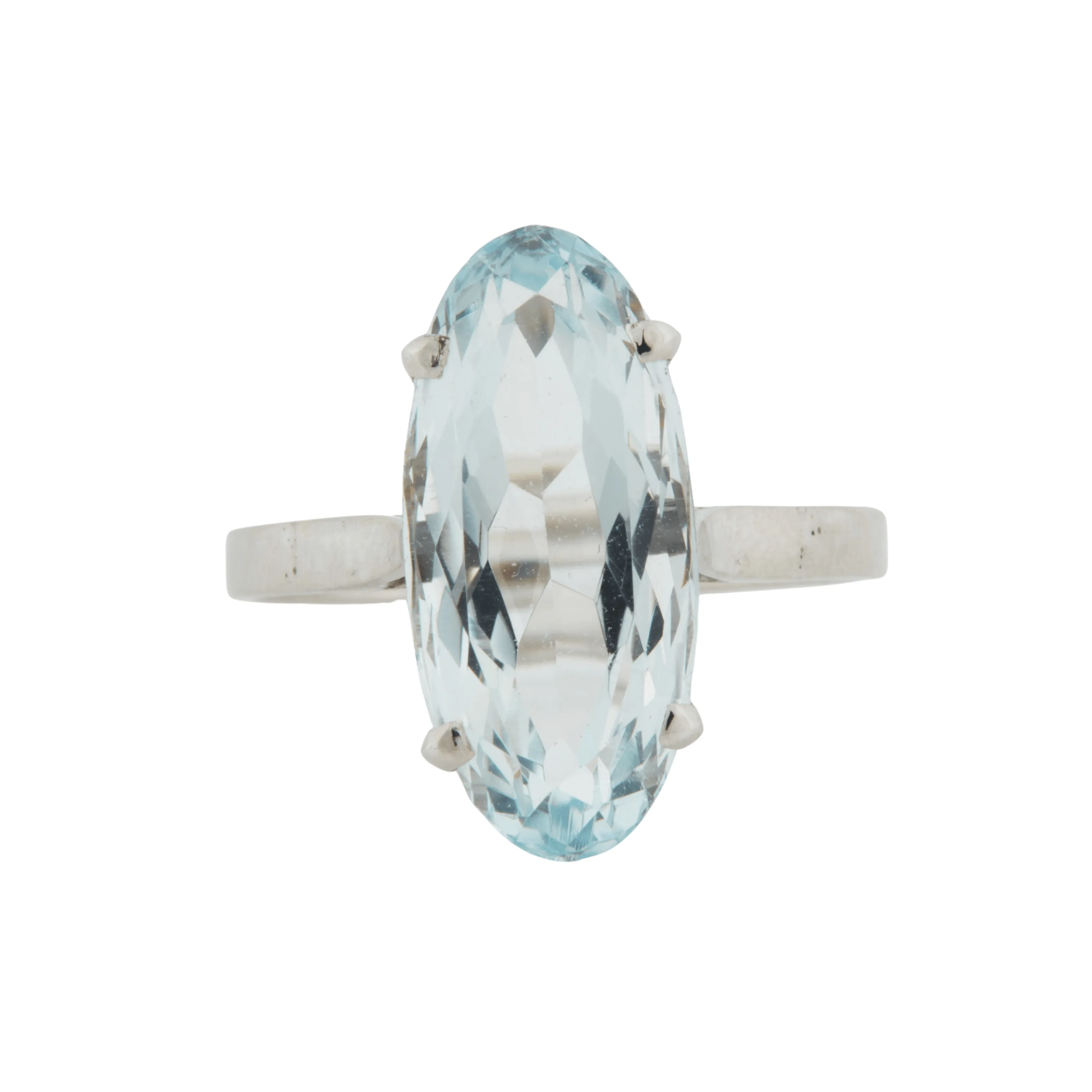 Bague Or Blanc - Aigue Marine sold by 58 Facettes