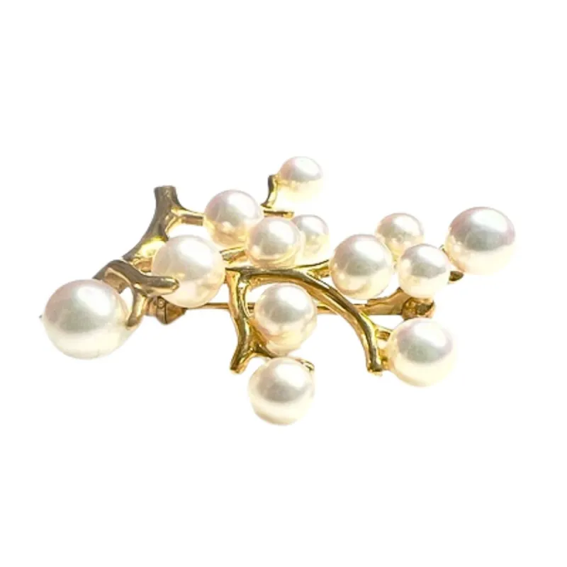 Broche en or avec perles sold by 58 Facettes