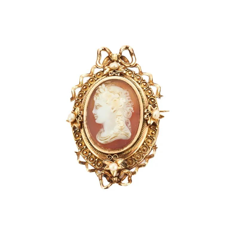 Broche - pendentif camé sur agate or sold by 58 Facettes