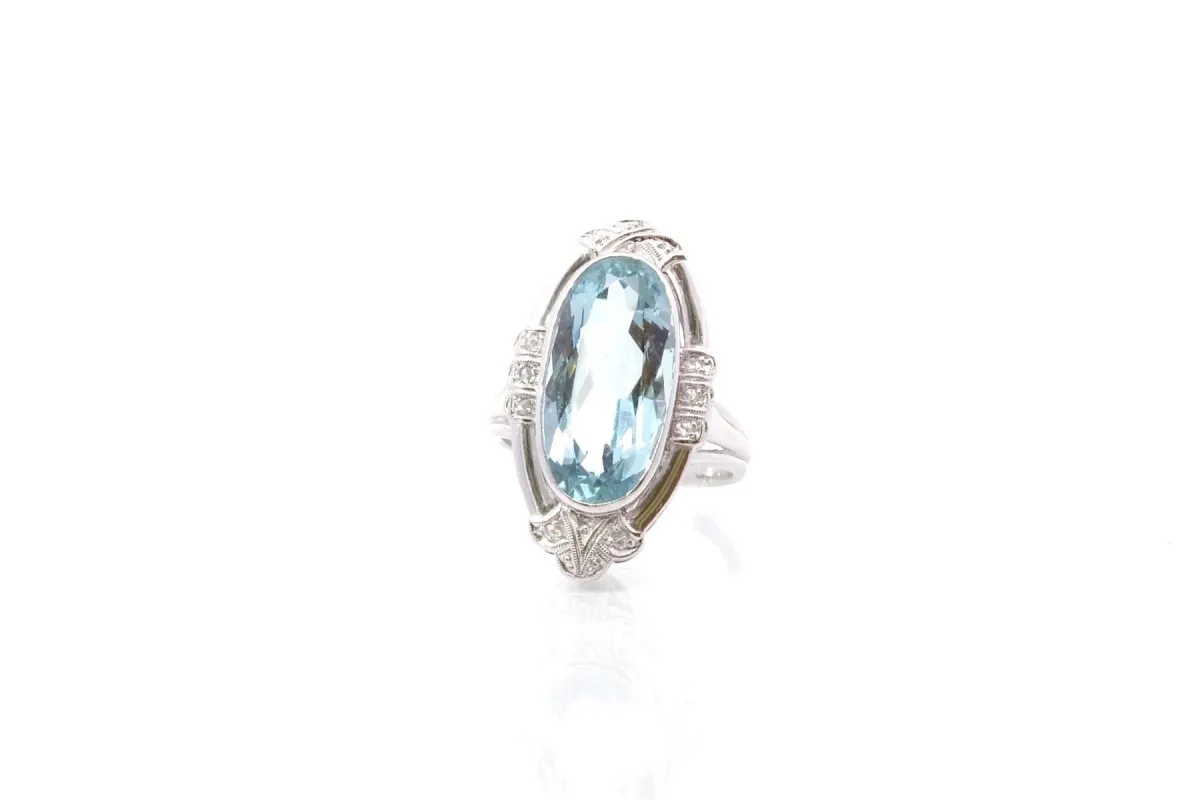 Bague feuille saphir diamants sold by 58 Facettes