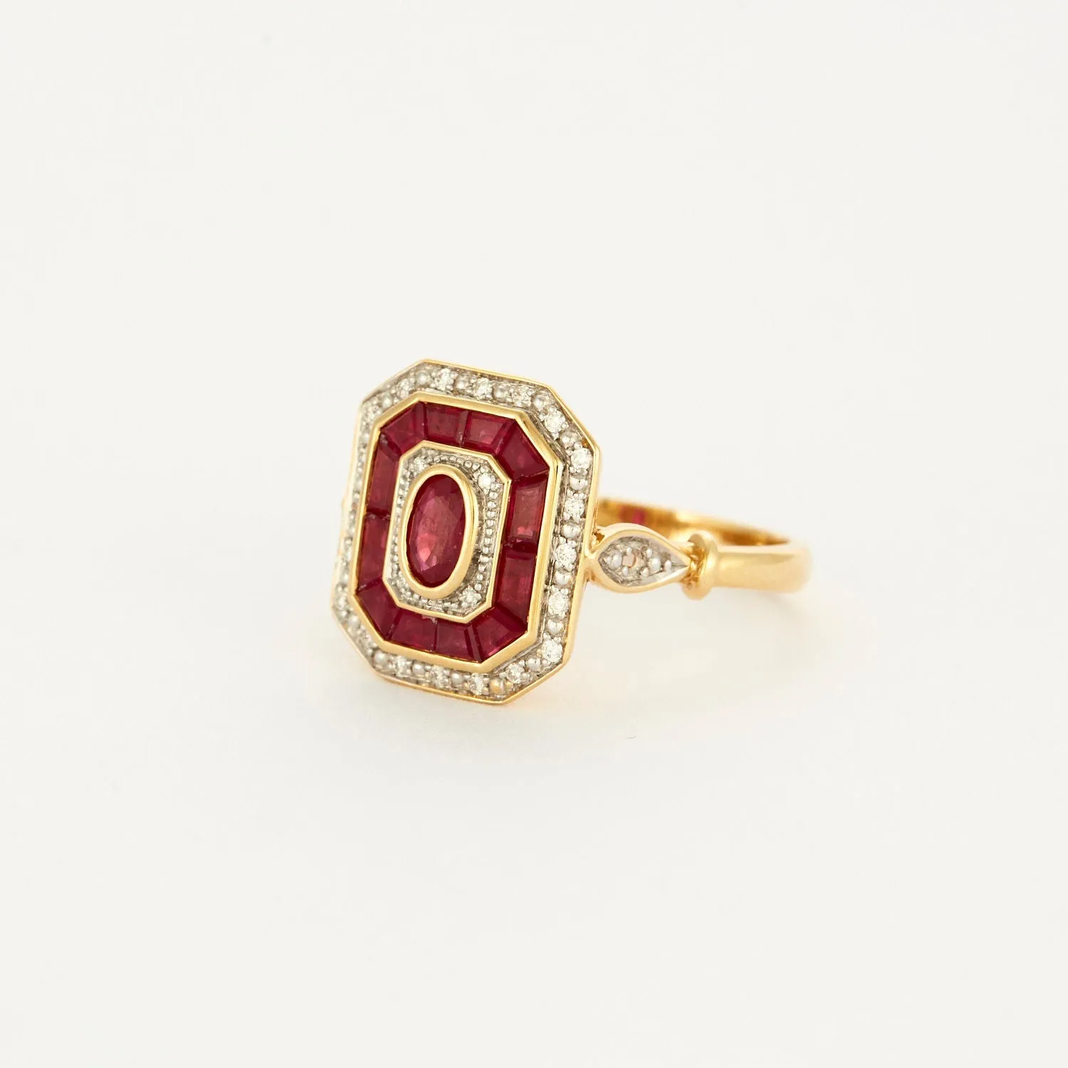 Bague rubis et diamant or jaune sold by 58 Facettes product image thumbnail 3