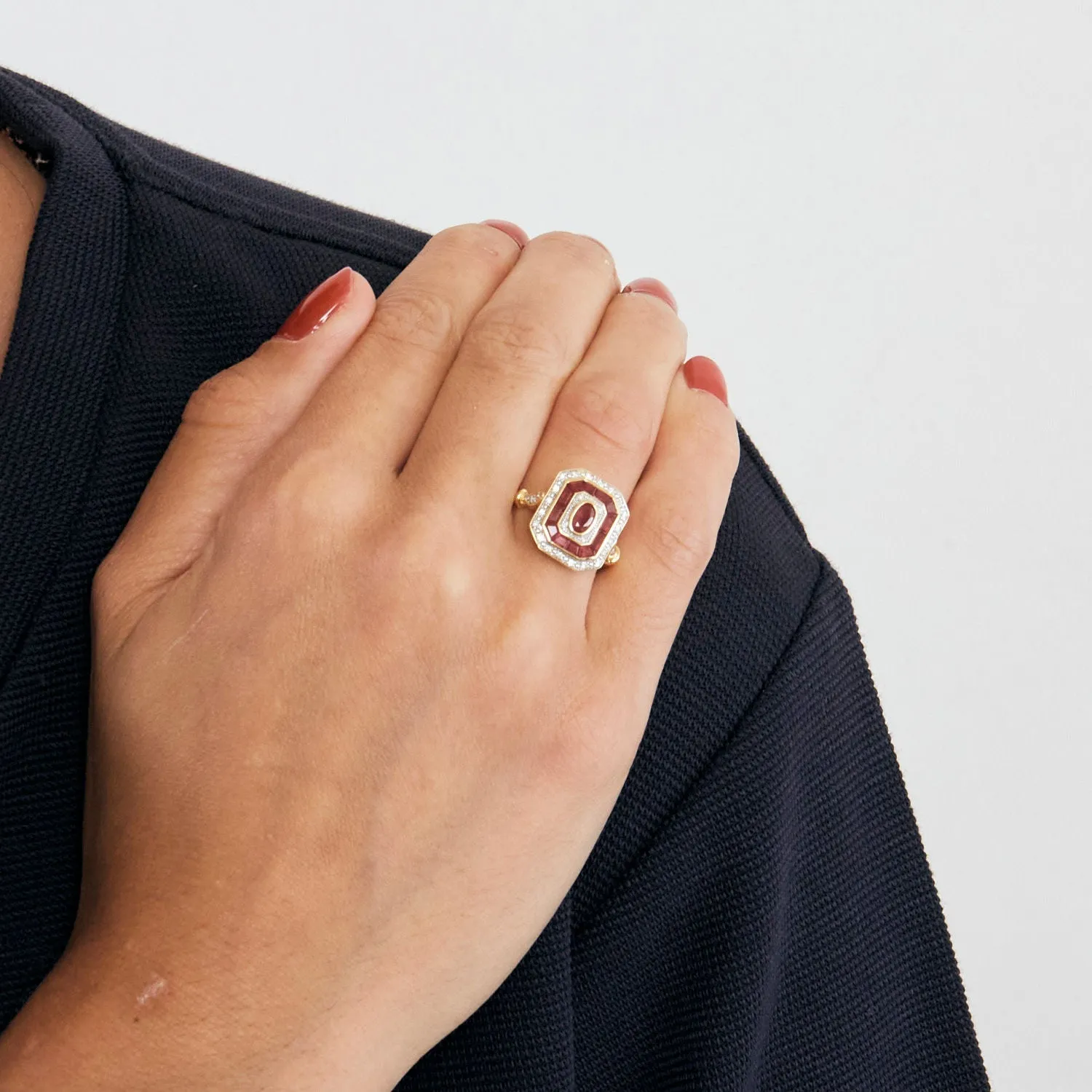 Bague rubis et diamant or jaune sold by 58 Facettes product image thumbnail 2