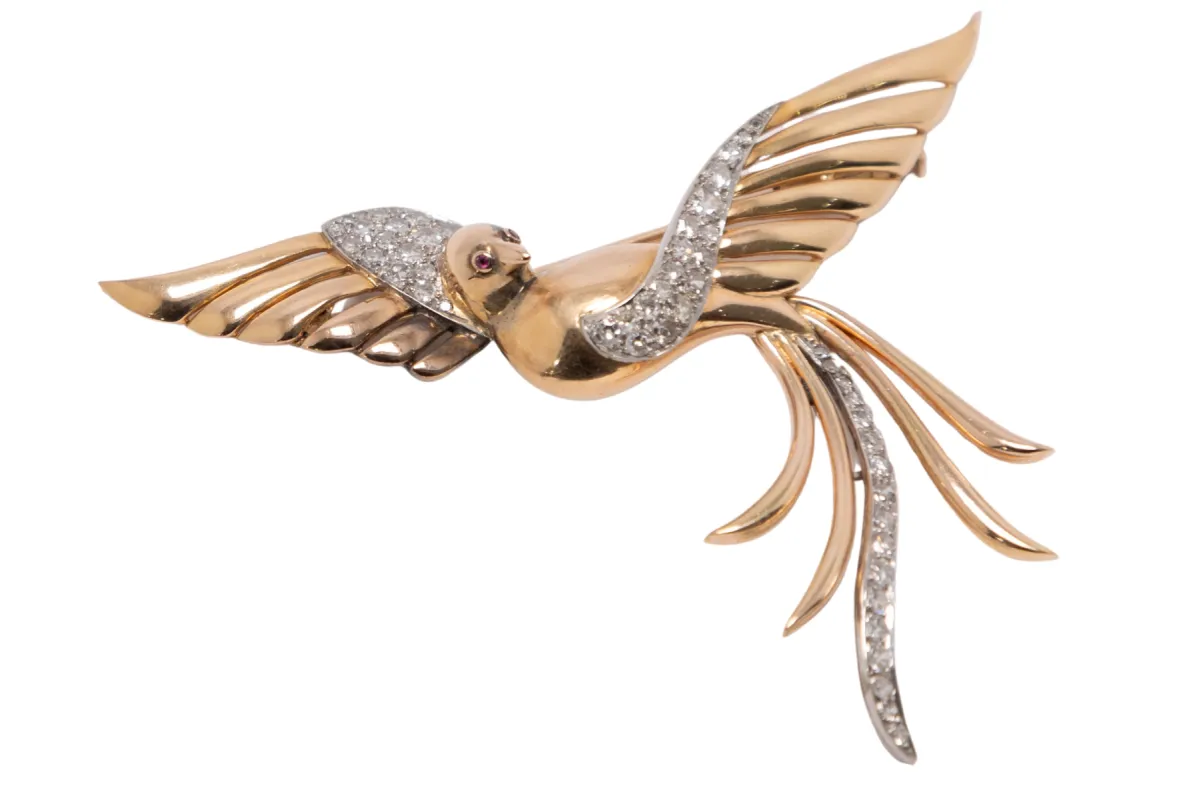 broche en or et diamants sold by 58 Facettes