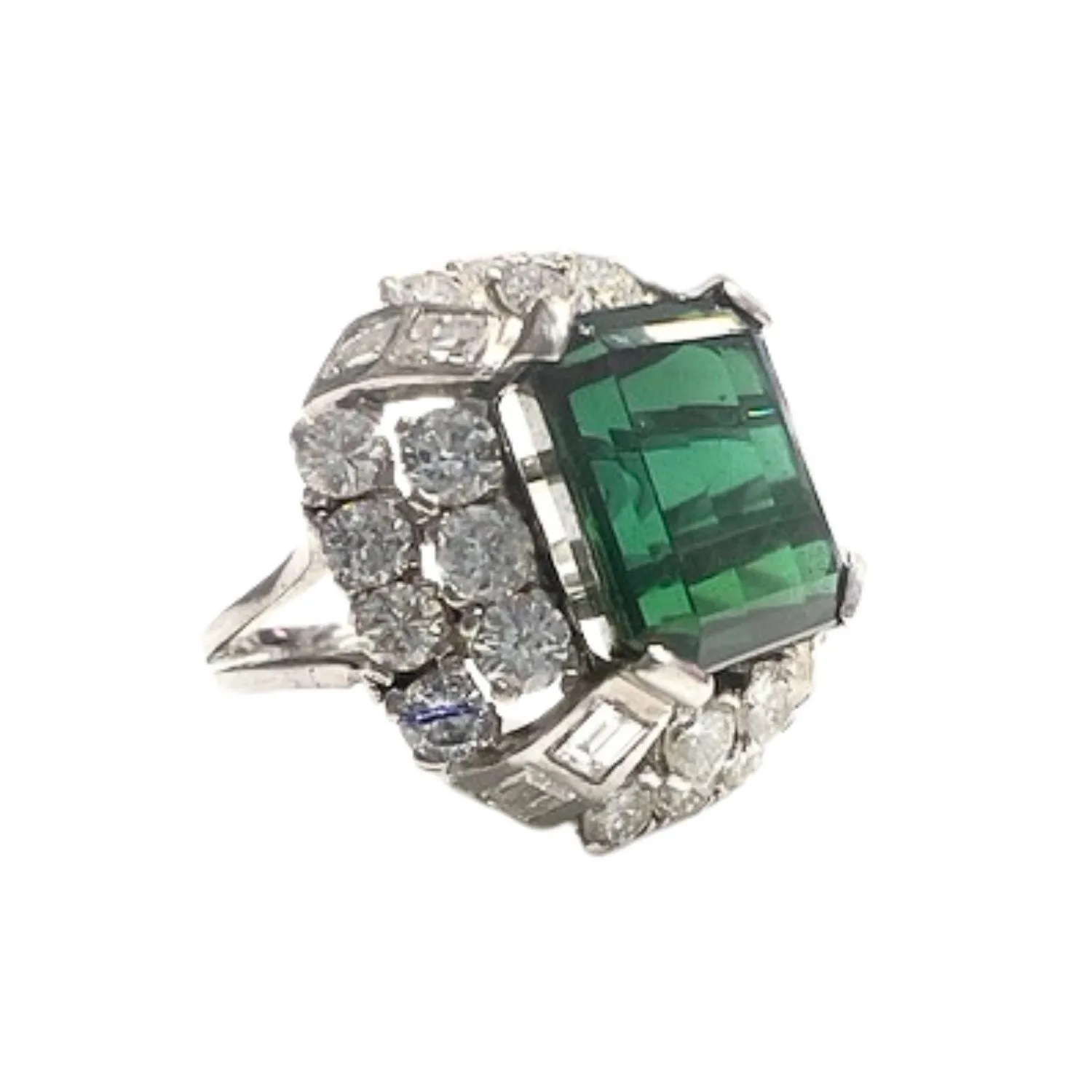 Bague en or avec diamants et tourmaline verte sold by 58 Facettes product image thumbnail 4
