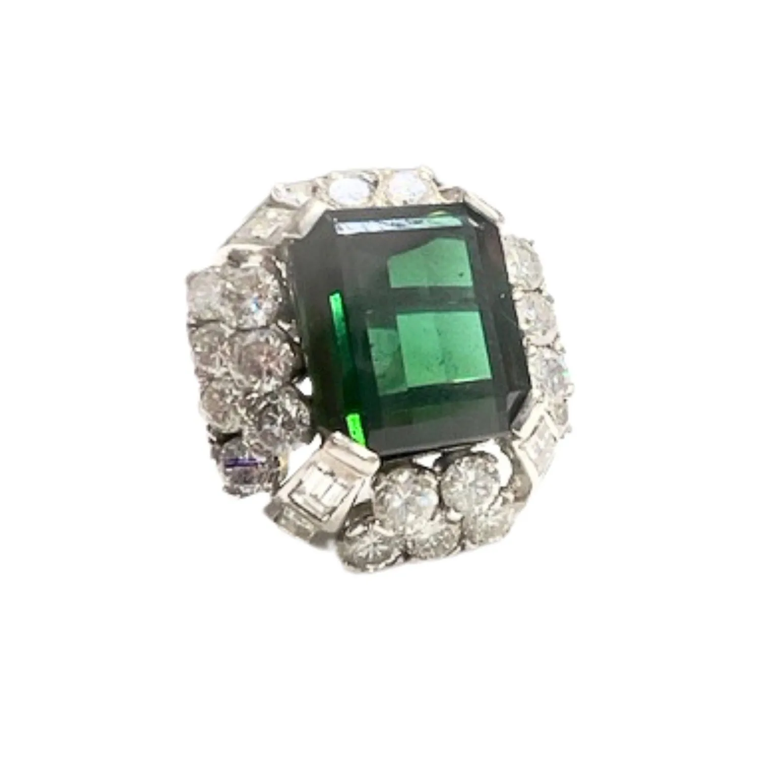 Bague en or avec diamants et tourmaline verte sold by 58 Facettes