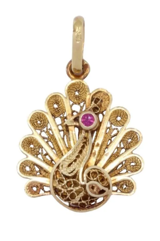 Pendentif paon rubis sold by 58 Facettes