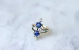 Bague marquise saphirs et diamants sold by 58 Facettes