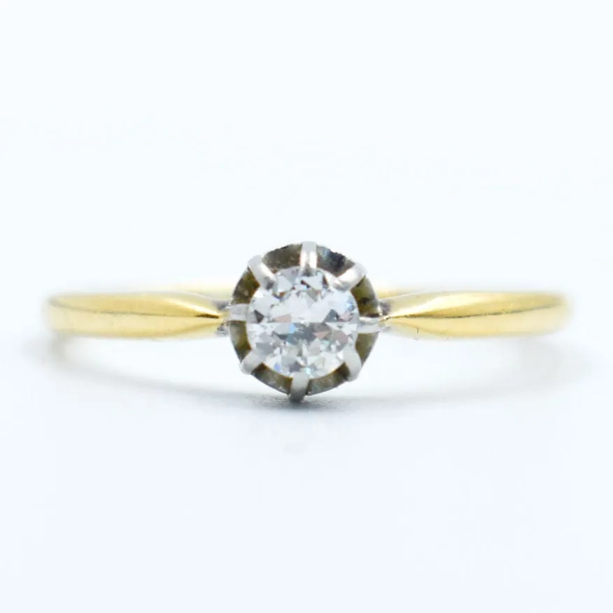 Bague solitaire ancien or et diamant sold by 58 Facettes product image thumbnail 2