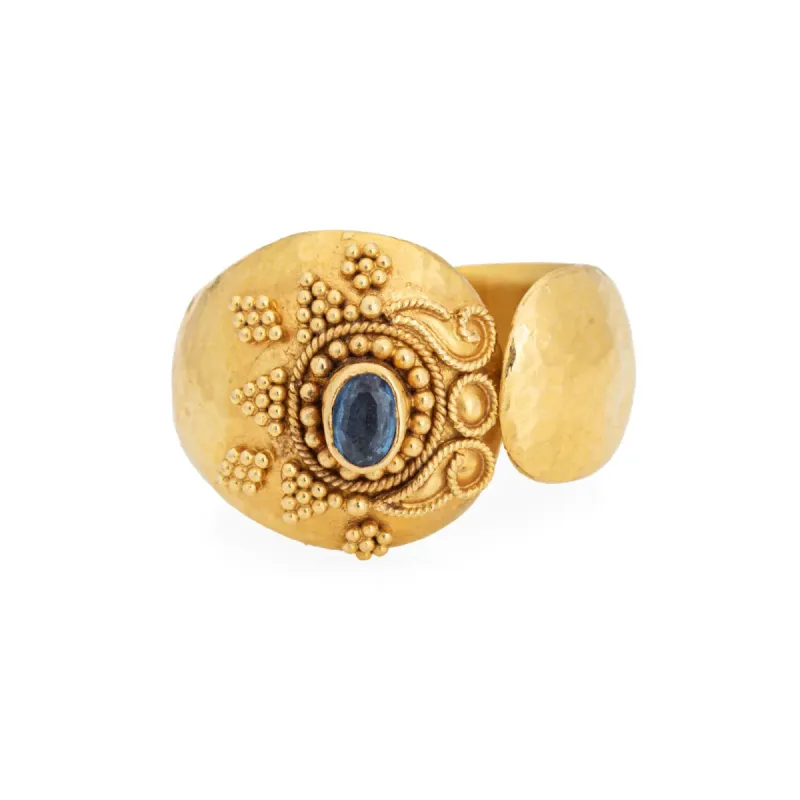 Bague Manchette Saphir Vintage Or Jaune sold by 58 Facettes