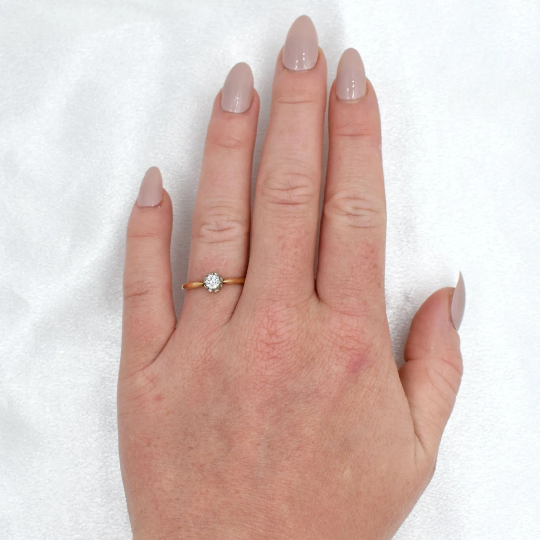 Bague solitaire ancien or et diamant sold by 58 Facettes product image thumbnail 3