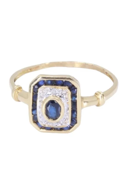 Bague moderne saphirs diamants sold by 58 Facettes