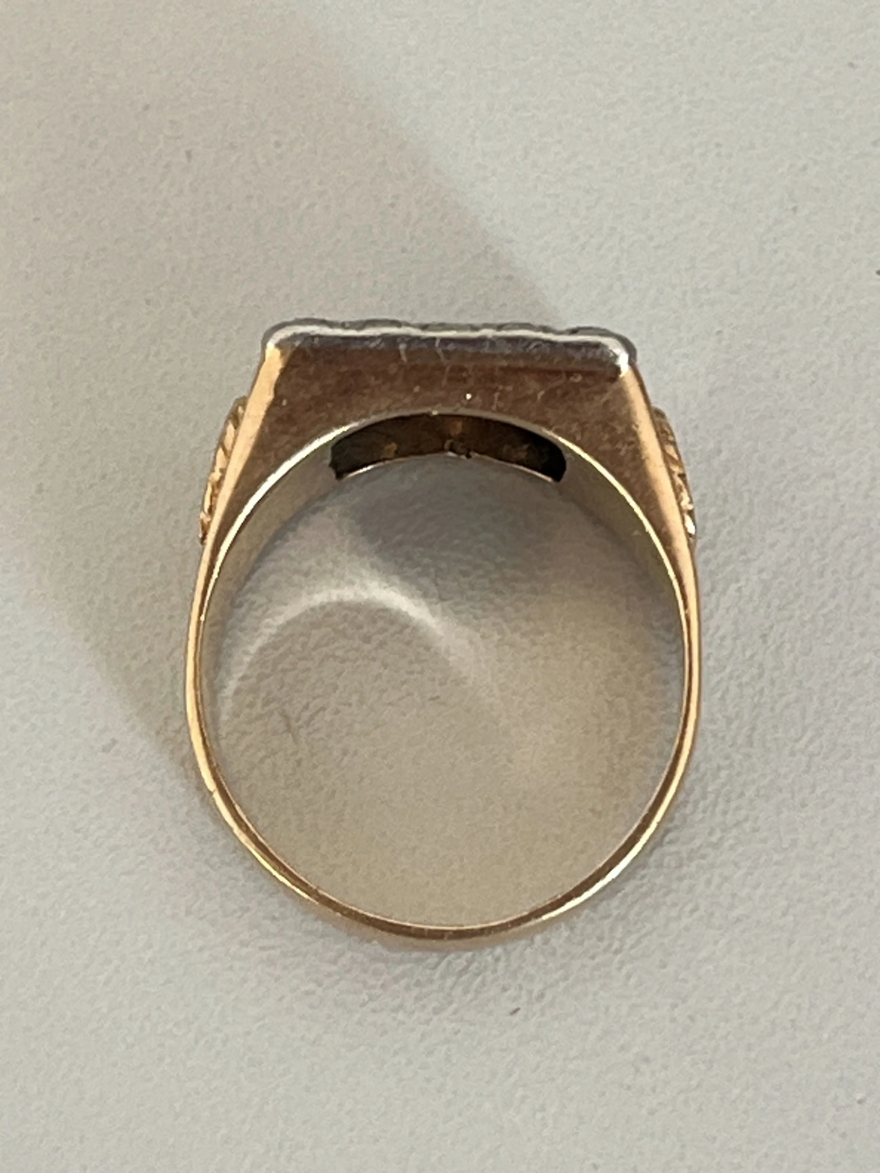 Bague chevalière or jaune platine diamants sold by 58 Facettes product image thumbnail 5