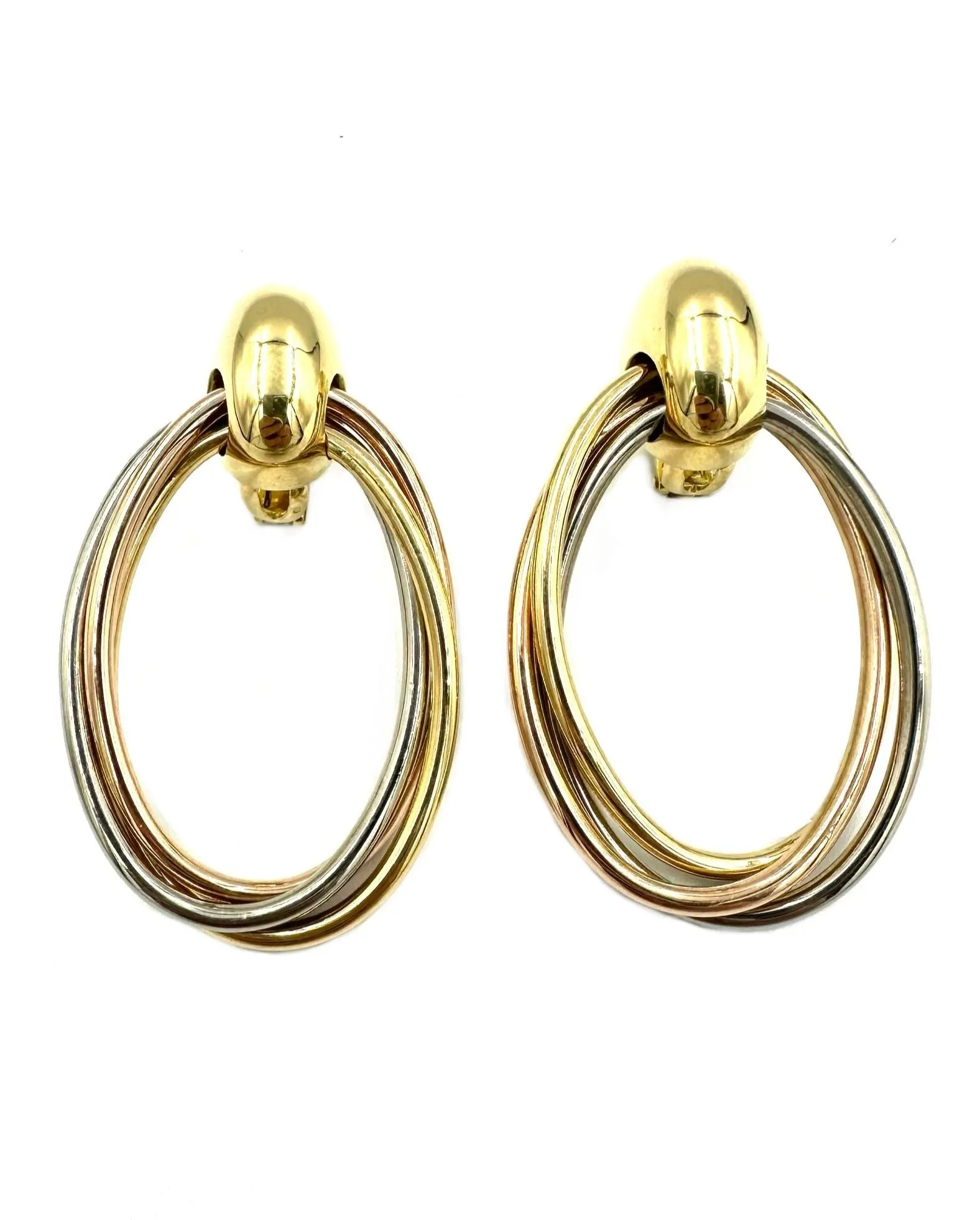 CARTIER. Boucles d'oreilles vintages 3 ors 18K sold by 58 Facettes product image thumbnail 5