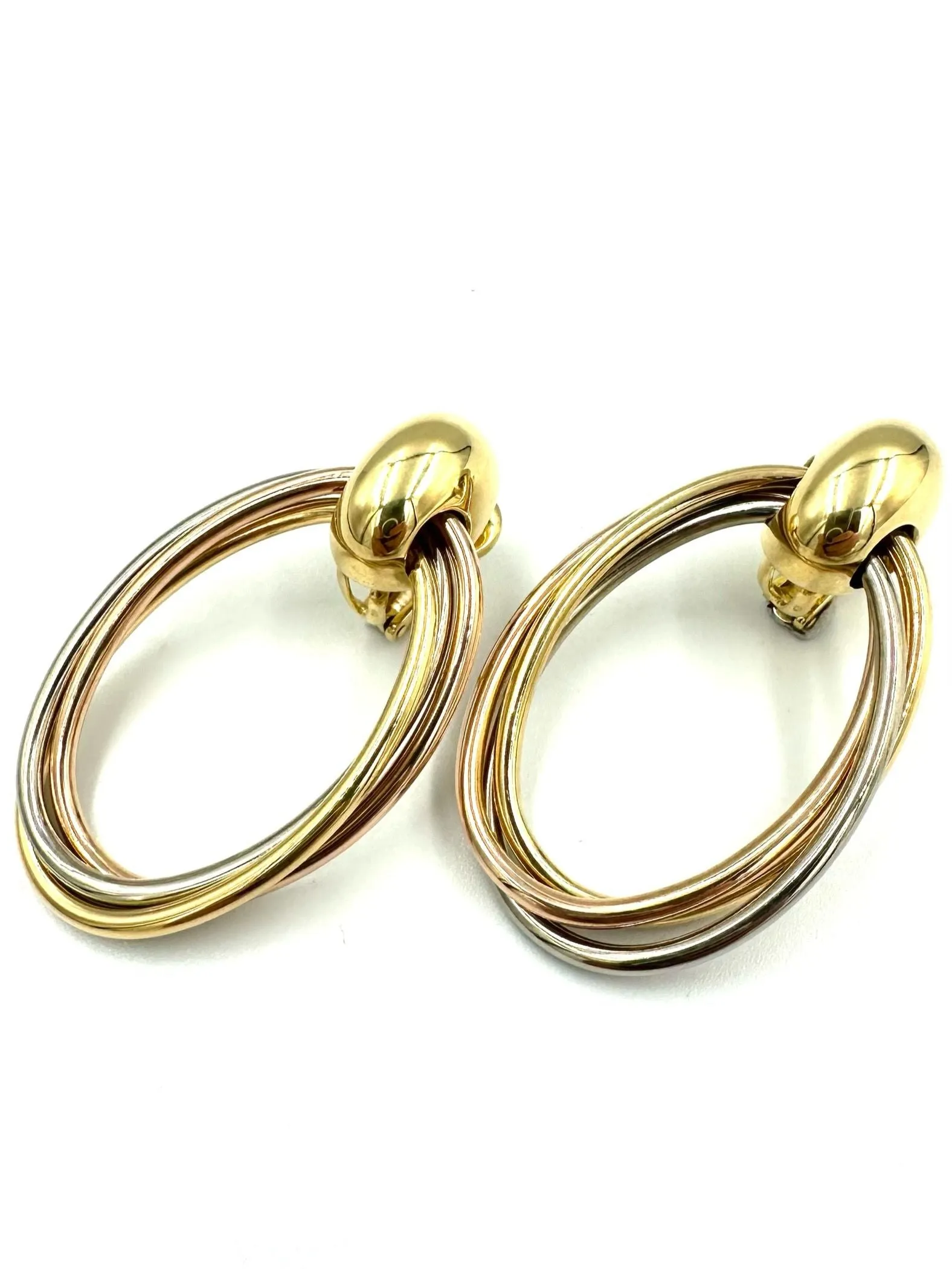 CARTIER. Boucles d'oreilles vintages 3 ors 18K sold by 58 Facettes product image thumbnail 4