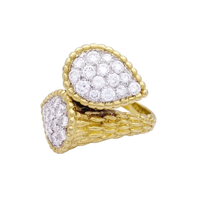 Bague Boucheron vintage "Serpent Bohème" or jaune, platine, diamants. sold by 58 Facettes
