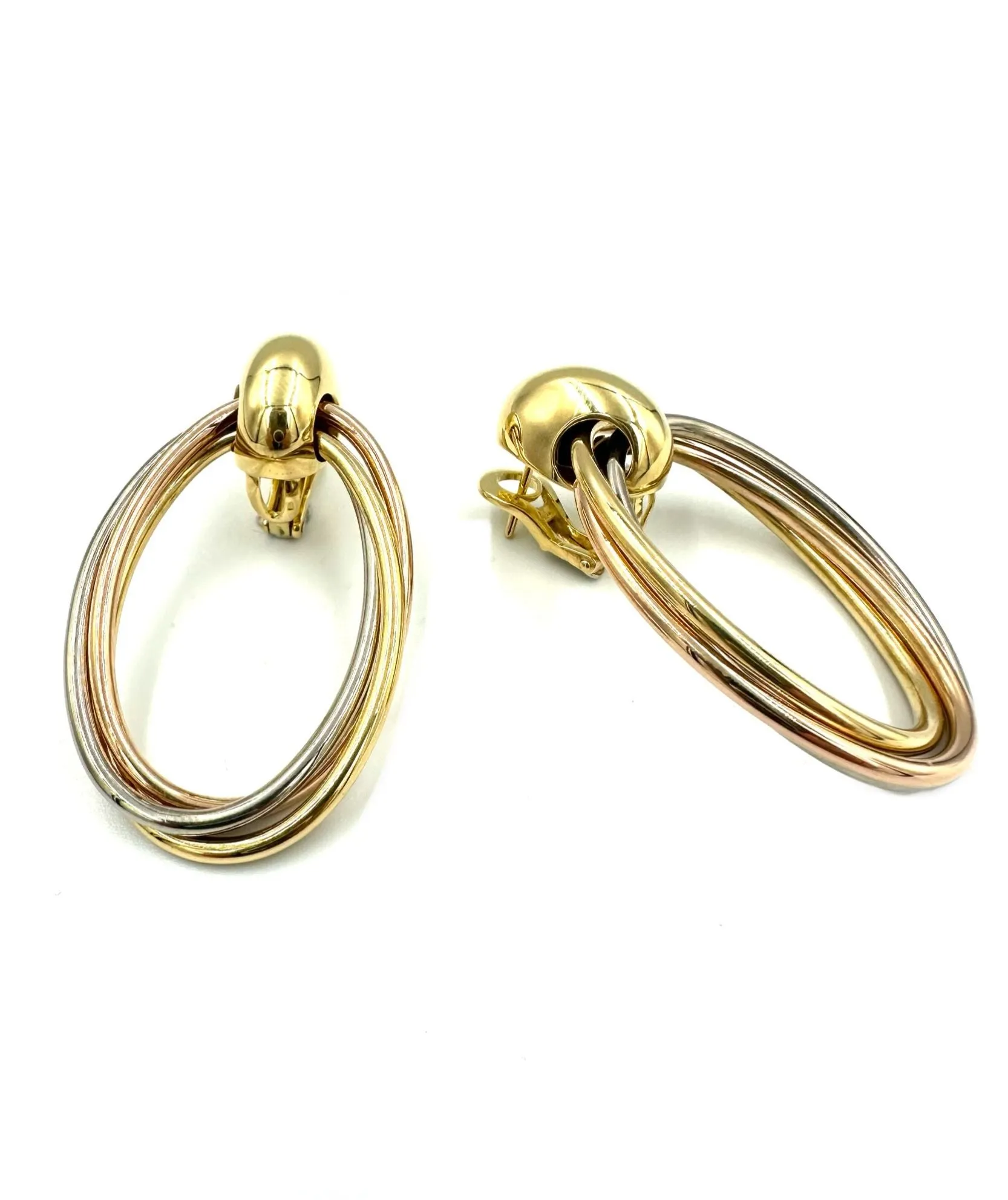 CARTIER. Boucles d'oreilles vintages 3 ors 18K sold by 58 Facettes product image thumbnail 2