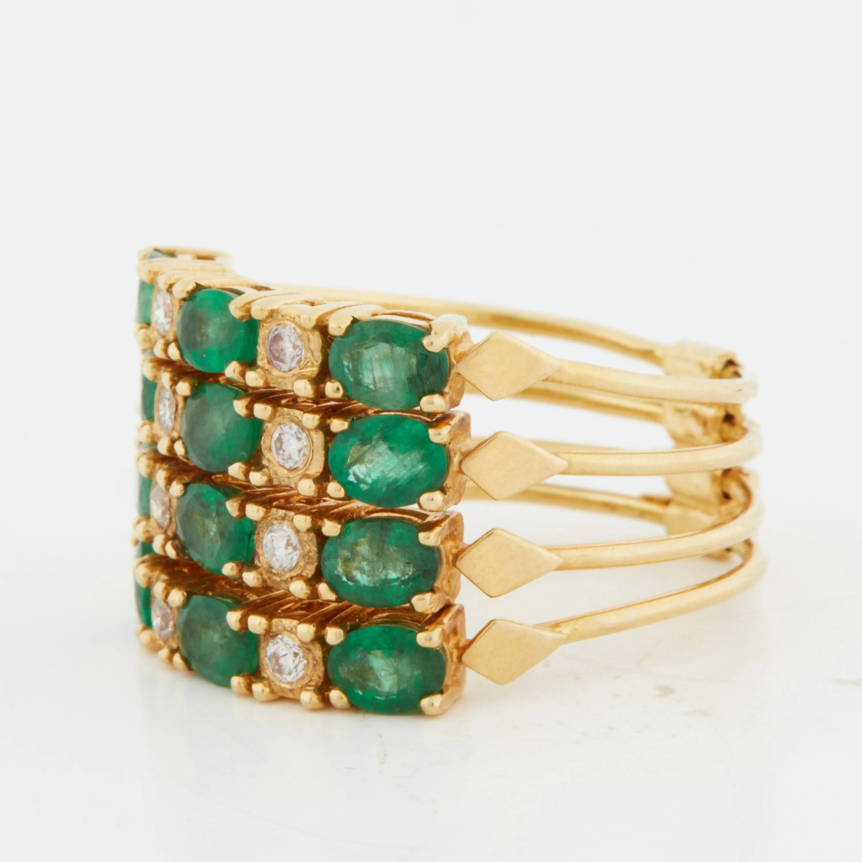 Bague Or Jaune - Émeraudes et Diamants sold by 58 Facettes product image thumbnail 3