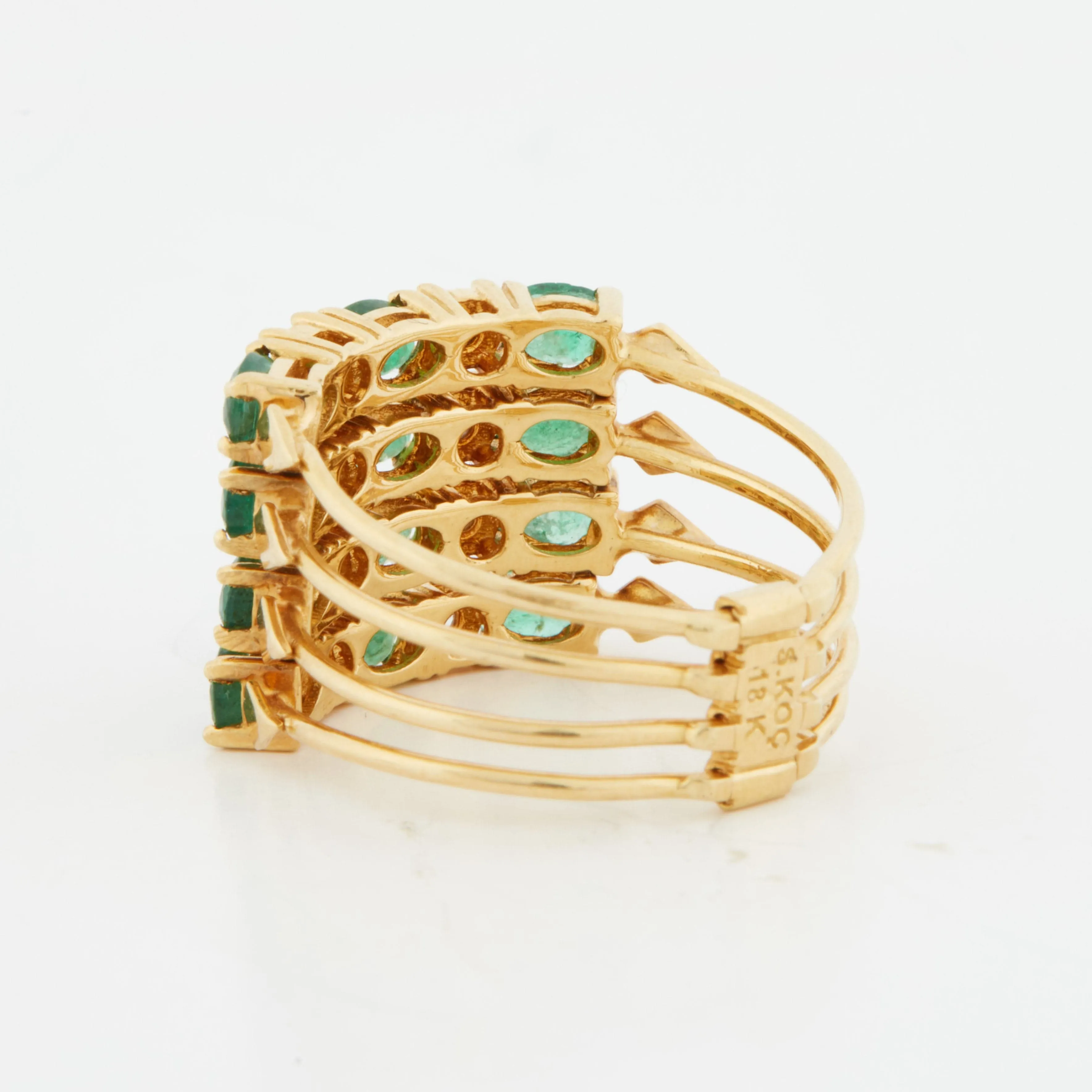 Bague Or Jaune - Émeraudes et Diamants sold by 58 Facettes product image thumbnail 4