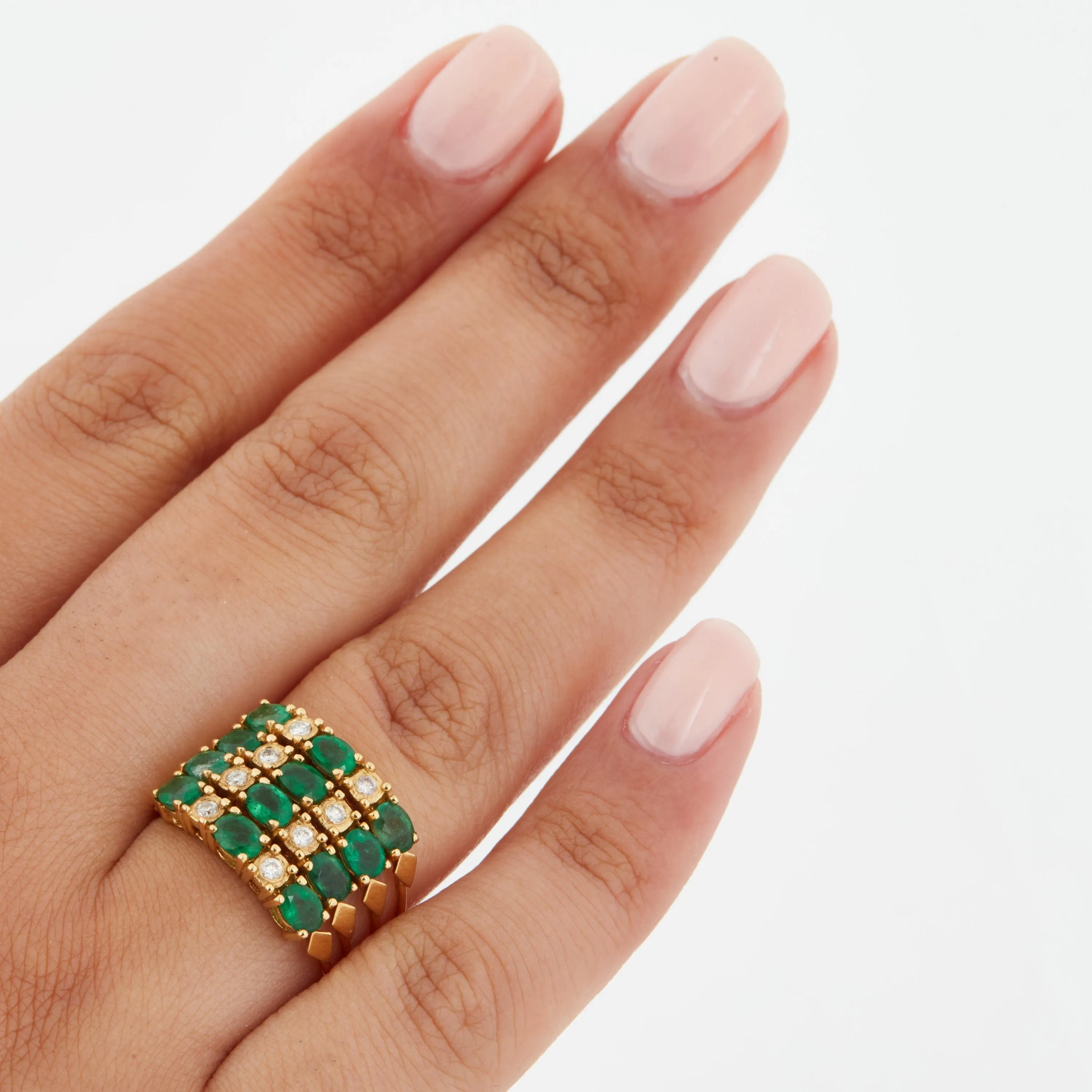 Bague Or Jaune - Émeraudes et Diamants sold by 58 Facettes product image thumbnail 2